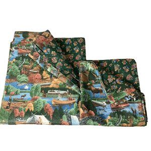 VTG Cranston Fabric Joan Messmore Cotton Quilt Outdoors Fishing Flies 4 yds+